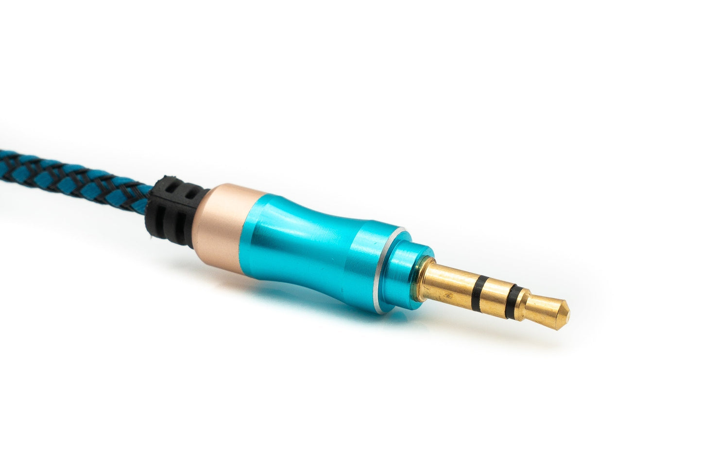 SYSTEM-S Hljóðsnúra 100 cm Stereo AUX Jack 3,5 mm karlkyns í karlkyns fléttuð í bláu