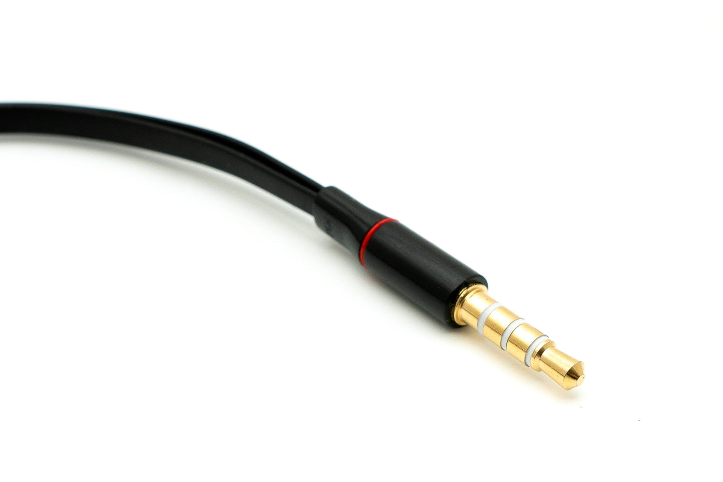 SYSTEM-S Hljóð Y-snúra 20 cm stereó AUX-tengi 3,5 mm karlkyns í 2x kvenkyns flatt svart