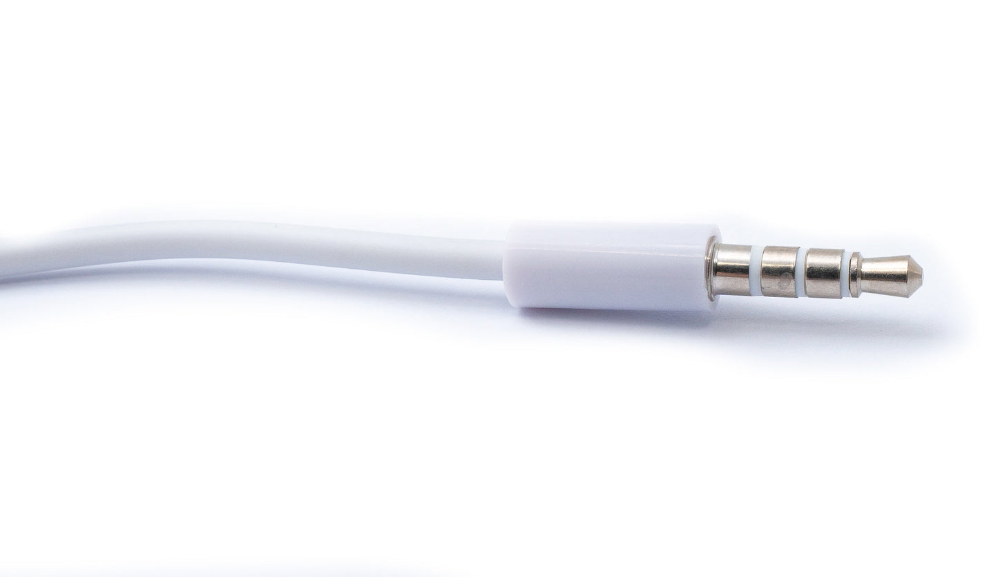 SYSTEM-S Audio Cable 100 cm Stereo AUX Jack 3.5 mm Male to Male in White