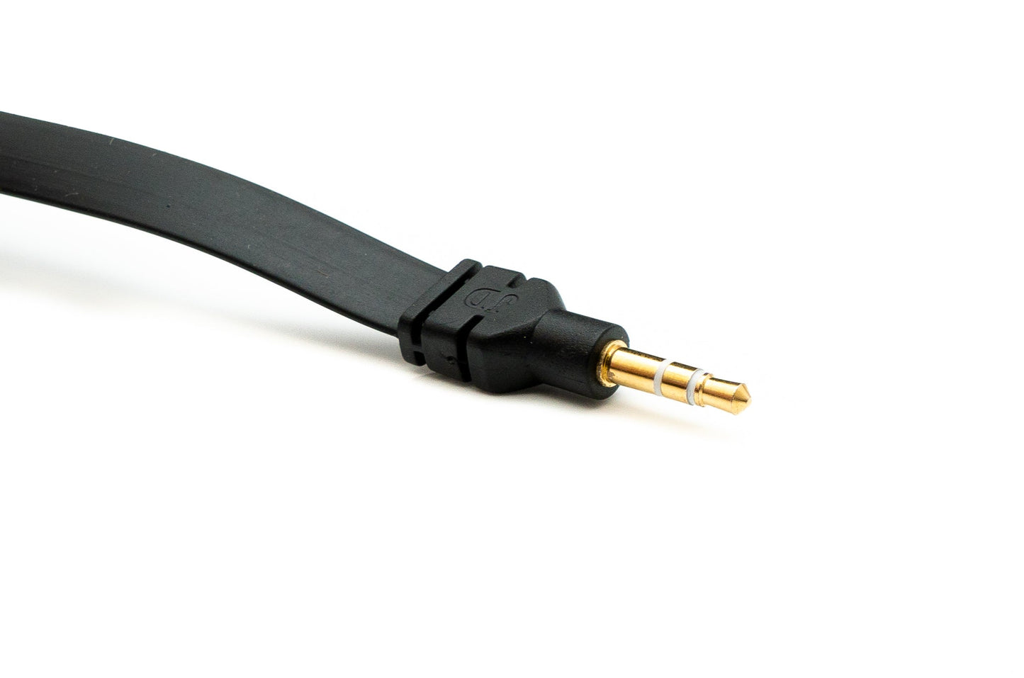 SYSTEM-S Hljóðsnúra 100 cm Stereo AUX Jack 3,5 mm karlkyns í karlkyns flatur í svörtum