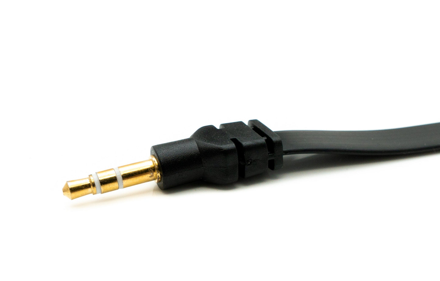 SYSTEM-S Hljóðsnúra 100 cm Stereo AUX Jack 3,5 mm karlkyns í karlkyns flatur í svörtum