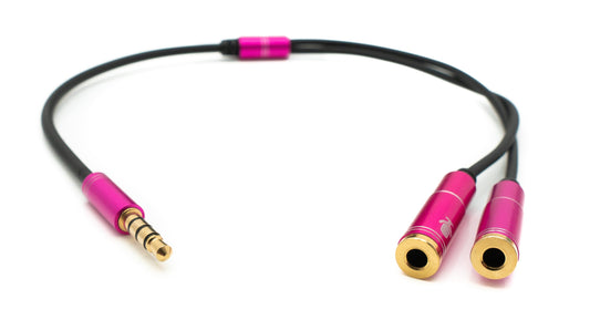 SYSTEM-S Audio Y Cable 30 cm Stereo AUX Jack 3.5mm Male to 2x Female Black