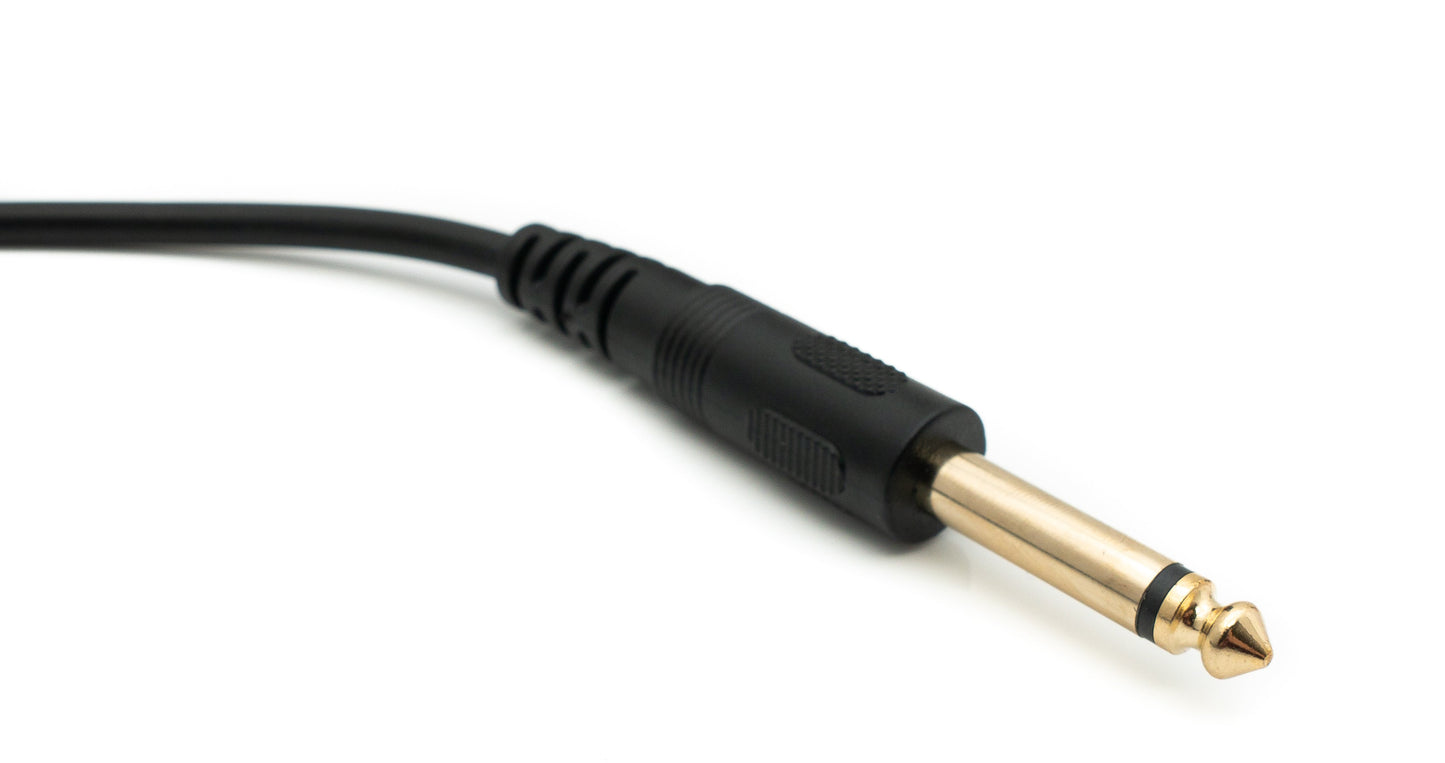 SYSTEM-S Audio Kabel 150 cm Stereo AUX Klinke 6,35 mm Stecker zu Stecker in Schwarz