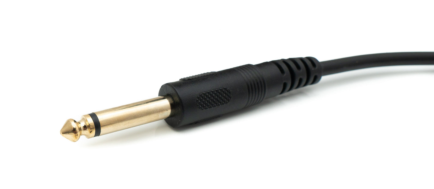 SYSTEM-S Audio Kabel 150 cm Stereo AUX Klinke 6,35 mm Stecker zu Stecker in Schwarz