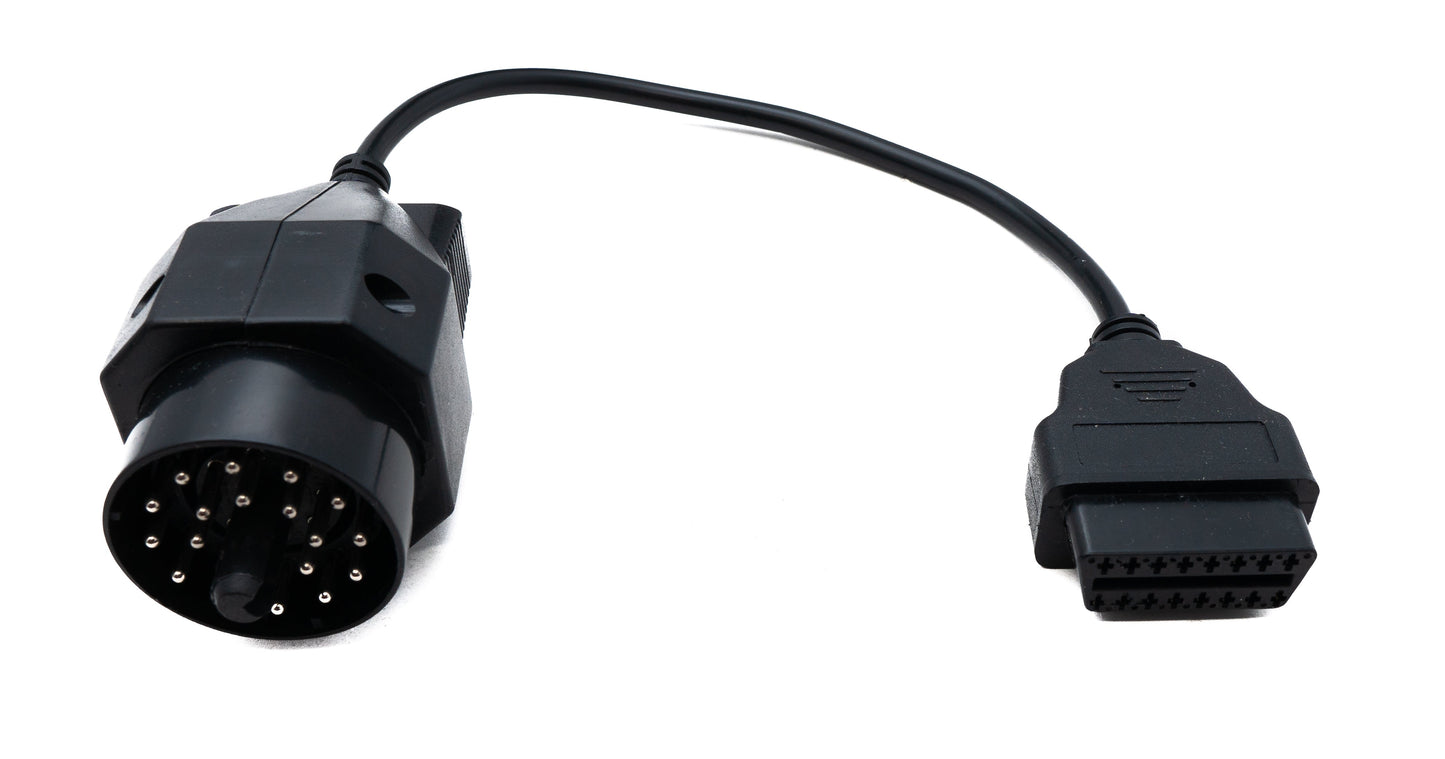 SYSTEM-S OBD snúra 35 cm OBD 2 tengi fyrir BMW 20 pinna í svörtu fyrir bílgreiningar