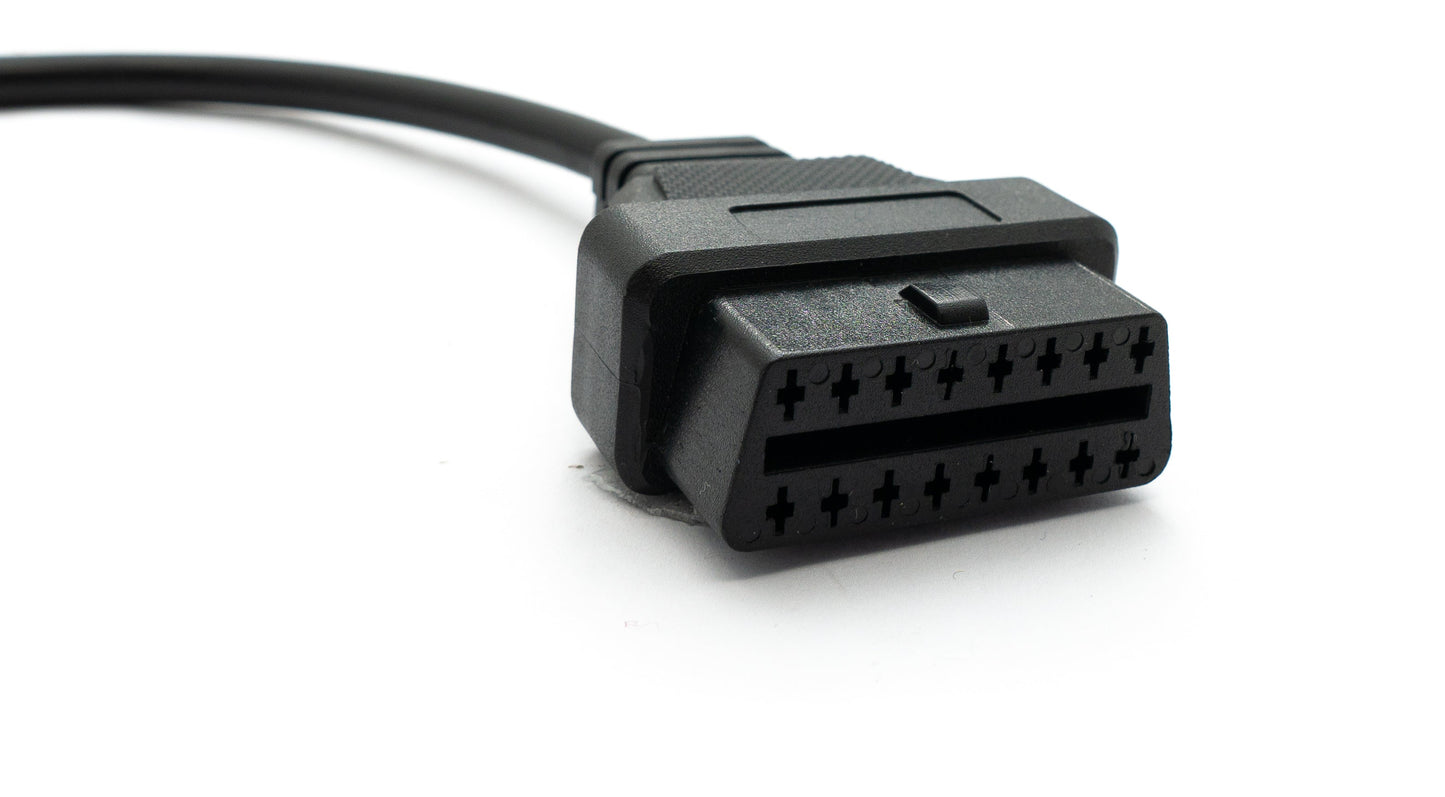 SYSTEM-S OBD snúra 30 cm OBD 2 tengill fyrir Honda 3 pinna í svörtu fyrir bílgreiningar