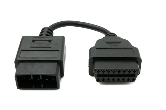 SYSTEM-S OBD snúra 10 cm OBD 2 tengi fyrir Subaru 9 pinna í svörtu fyrir bílgreiningar
