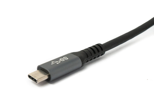 SYSTEM-S USB 3.2 Gen 1 cable 5 m Type C male to male angled in black