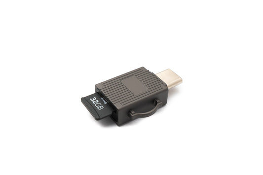 SYSTEM-S USB 3.1 Type C Micro SD kortalesari SDXC millistykki í gráu