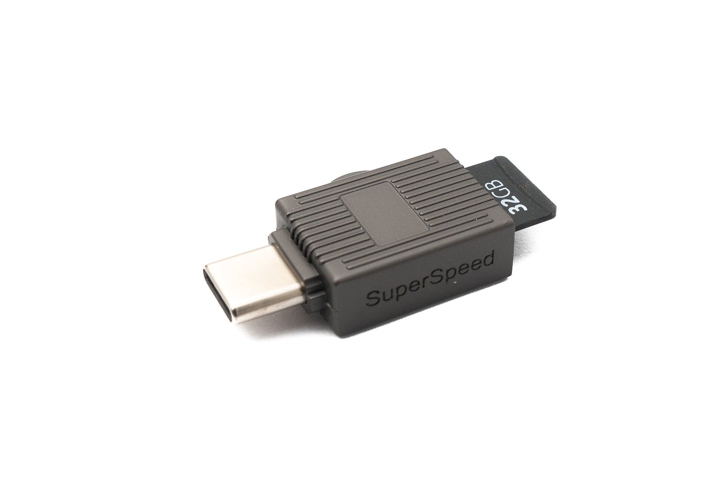 SYSTEM-S USB 3.1 Type C Micro SD kortalesari SDXC millistykki í gráu