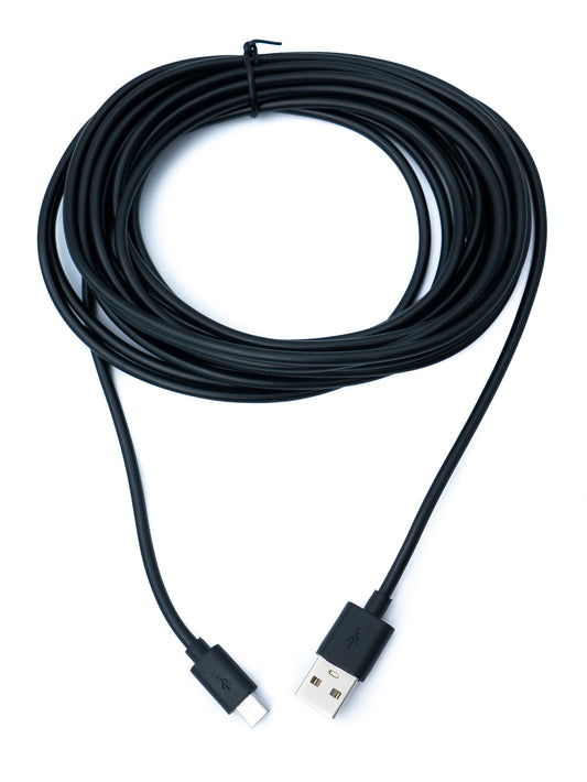 SYSTEM-S USB 2.0 cable 5 m Micro B plug to Type A plug in black