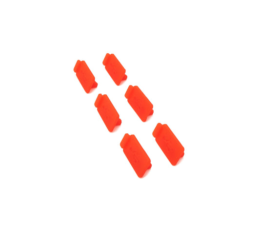 SYSTEM-S 6x USB Type A rykvarnarhlíf úr sílikoni í rauðu