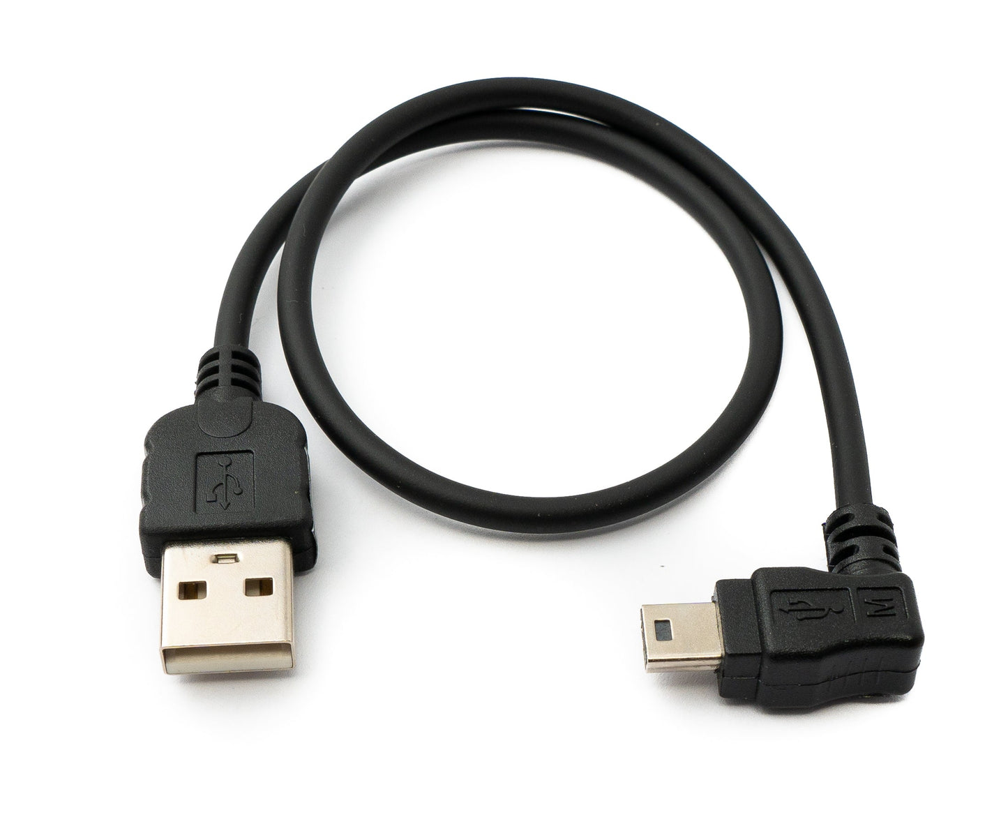 SYSTEM-S USB 2.0 snúra 30 cm Mini B kvenkyns í Tegund A karlkyns vinklaður fyrir Garmin