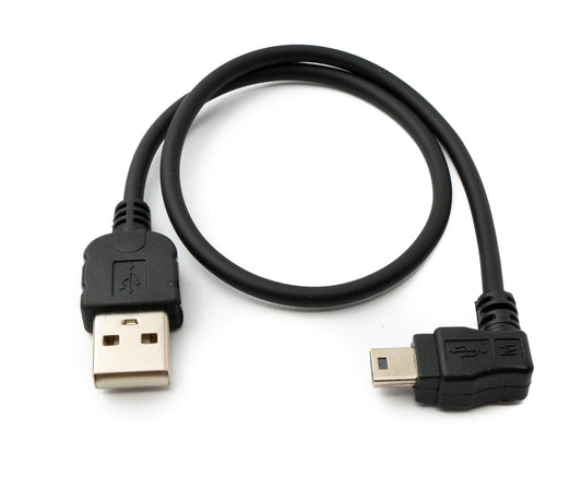 SYSTEM-S USB 2.0 snúra 30 cm Mini B kvenkyns í Tegund A karlkyns vinklaður fyrir Garmin