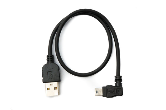 SYSTEM-S USB 2.0 snúra 30 cm Mini B kvenkyns í Tegund A karlkyns vinklaður fyrir Garmin