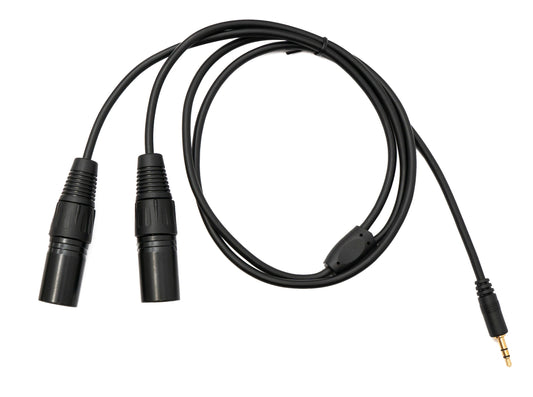 SYSTEM-S Y Audio XLR cable 100 cm 3-pin 2x plug to jack AUX 3.5 mm 3-pin TRS plug