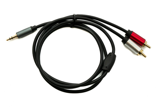 SYSTEM-S Audio Cinch 2 RCA cable 100 cm plug to AUX jack 3.5 mm 3-pin plug