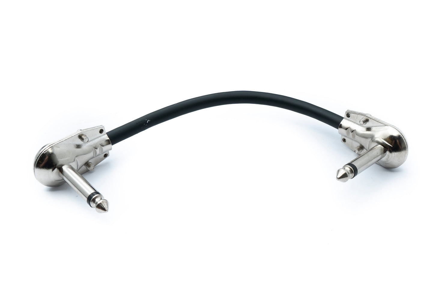 SYSTEM-S Hljóðtengisnúra 15 cm AUX 6,35 mm 2 pinna tengi í tengi horn millistykki