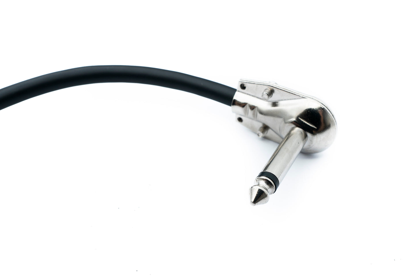 SYSTEM-S Hljóðtengisnúra 15 cm AUX 6,35 mm 2 pinna tengi í tengi horn millistykki