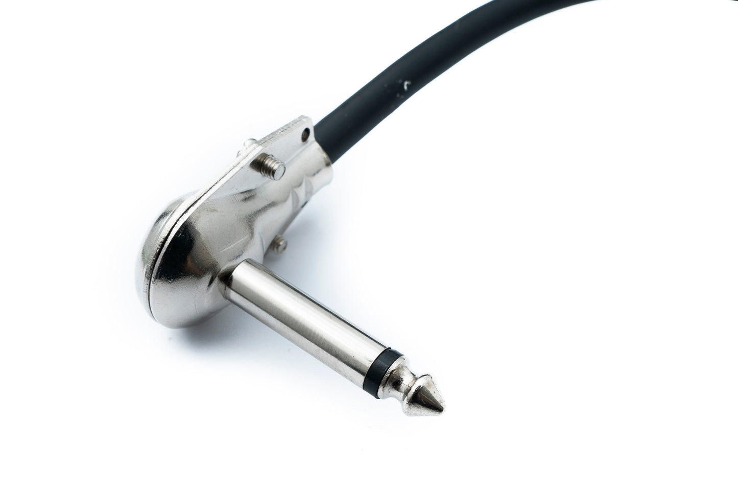 SYSTEM-S Hljóðtengisnúra 15 cm AUX 6,35 mm 2 pinna tengi í tengi horn millistykki
