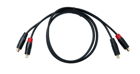 SYSTEM-S Audio Cinch 2 RCA cable 100 cm 2-pin female to female in black