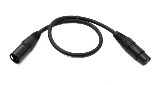 SYSTEM-S Audio XLR snúra 50 cm 5 pinna karlkyns í 3 pinna kvenkyns í svörtu