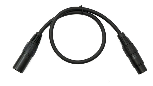 SYSTEM-S Audio XLR snúra 50 cm 5 pinna karlkyns í 3 pinna kvenkyns í svörtu