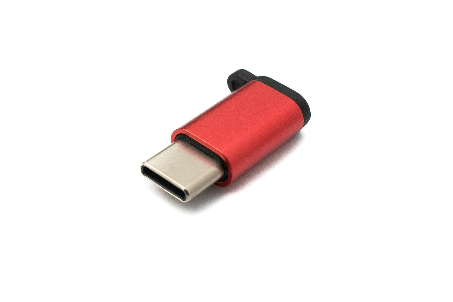 SYSTEM-S USB 3.1 Adapter Typ C Stecker zu 2.0 Micro B Buchse Kette in Rot