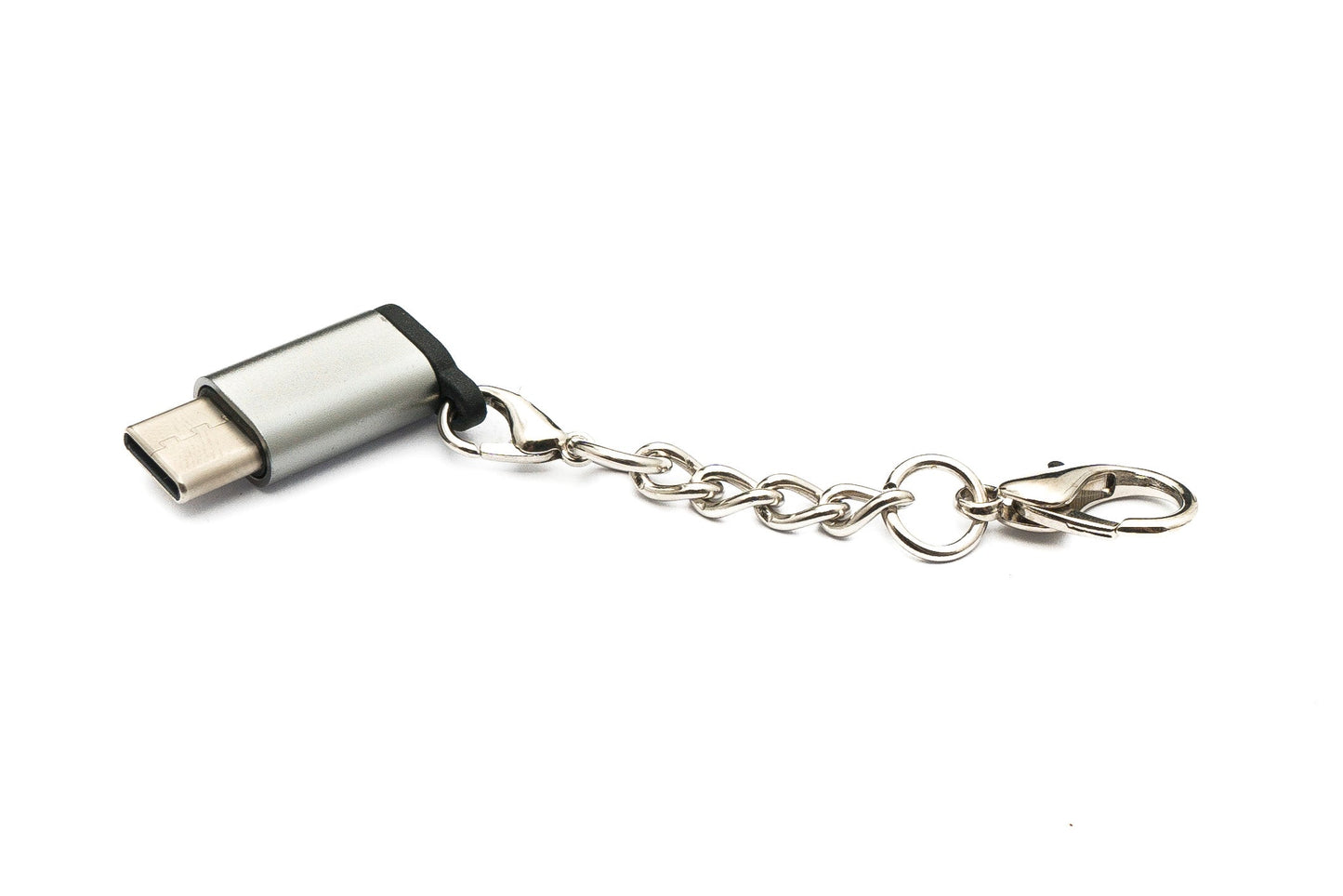 SYSTEM-S USB 3.1 millistykki af gerðinni C karlkyns í 2.0 Micro B kvenkyns keðja í gráu