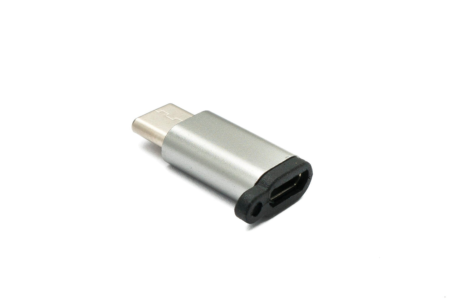 SYSTEM-S USB 3.1 millistykki af gerðinni C karlkyns í 2.0 Micro B kvenkyns keðja í gráu
