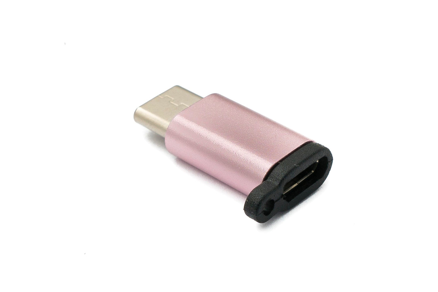 SYSTEM-S USB 3.1 Adapter Typ C Stecker zu 2.0 Micro B Buchse Kette in Pink