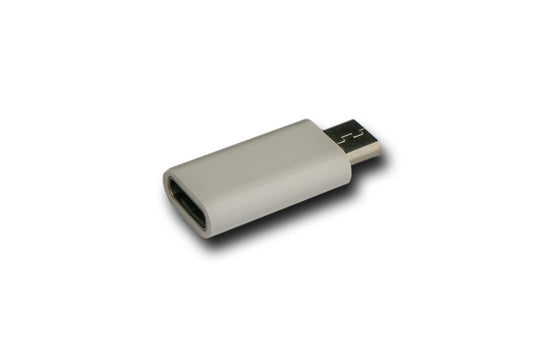 SYSTEM-S USB 3.1 millistykki af gerðinni C kvenkyns í 2.0 Micro B karlkyns í hvítu