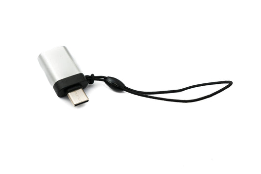 SYSTEM-S USB 3.1 millistykki af gerð C karlkyns í 3.0 af gerð A kvenkyns lykkja í antrasít