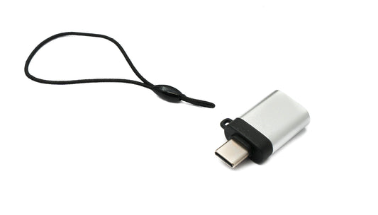 SYSTEM-S USB 3.1 millistykki af gerð C karlkyns í 3.0 af gerð A kvenkyns lykkja í antrasít