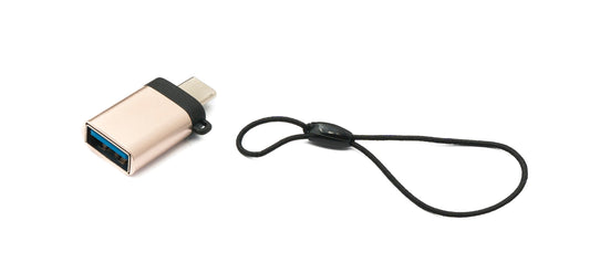 SYSTEM-S USB 3.1 millistykki af gerð C karlkyns í 3.0 af gerð A kvenkyns lykkja í bleikum gulum
