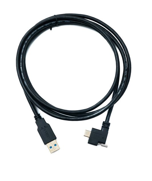 SYSTEM-S USB 3.1 cable 200 cm Type C plug to 3.0 A plug angled left right angled