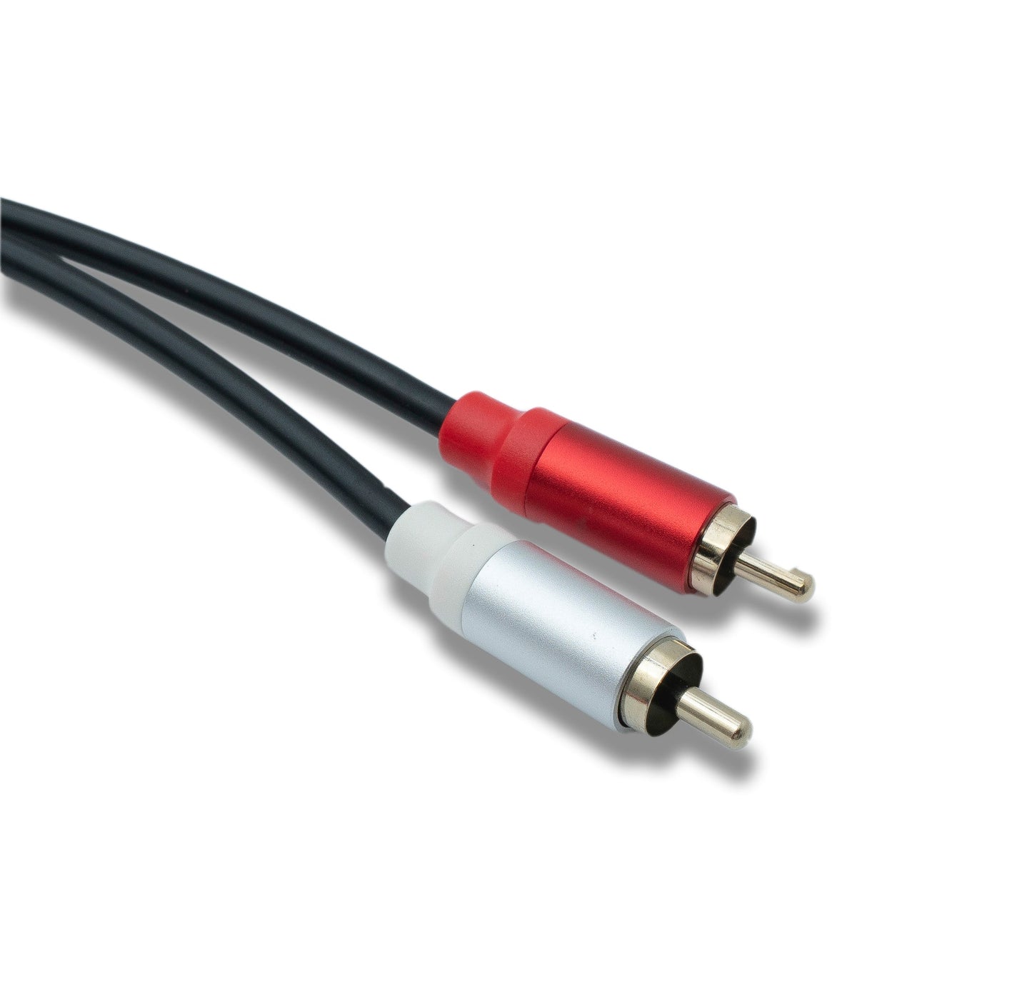 SYSTEM-S Y Cinch RCA snúra 25 cm 1 pinna tengi í 2x tengi hljóð í svörtu