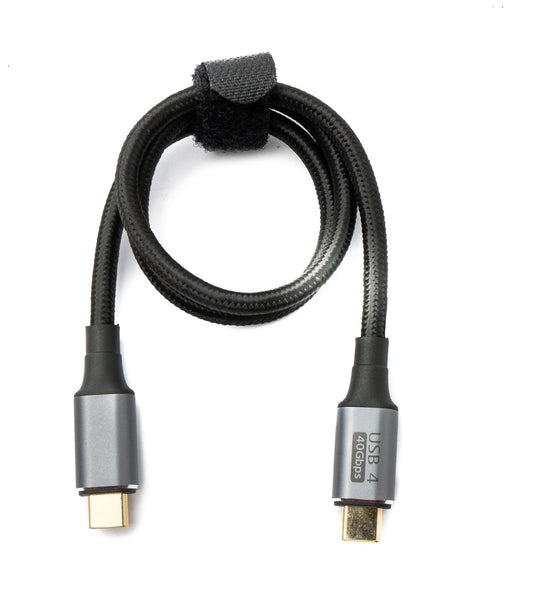SYSTEM-S USB4 USB cable 50 cm Type C male to male 40 Gbit/s USB 4.0 braided black