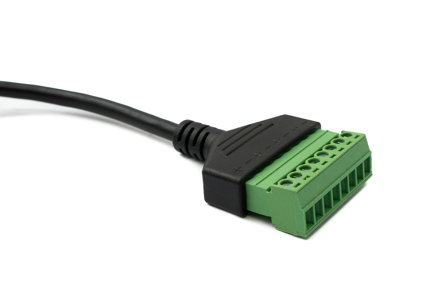 SYSTEM-S LAN Kabel 30 cm RJ45 Stecker zu 8 pin Terminalblock Winkel in Schwarz