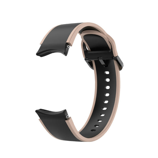 SYSTEM-S 20 mm sílikonól fyrir Samsung Galaxy Watch 5 4 snjallúr, beige-svört