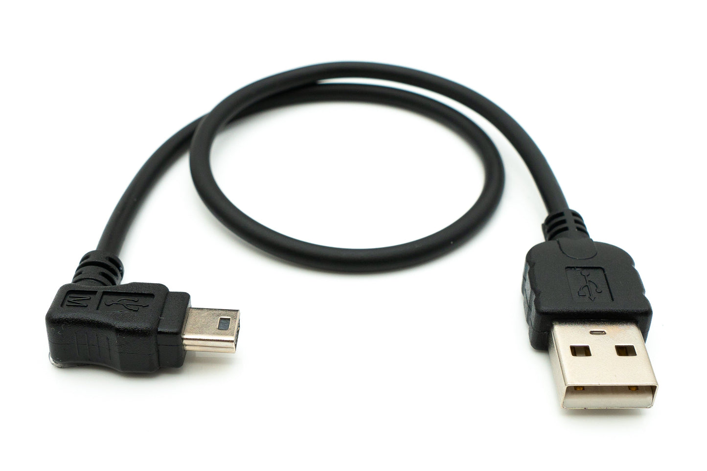 SYSTEM-S USB 2.0 snúra 30 cm Mini B kvenkyns í Tegund A karlkyns vinklaður fyrir Garmin