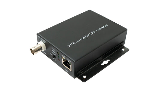 SYSTEM-S 75 Ohm IP útvíkkarasett LAN RJ45 til BNC koax snúra í svörtu