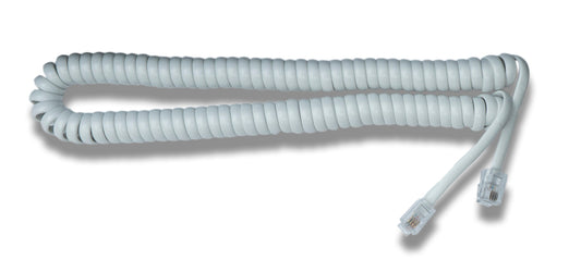 SYSTEM-S landline cable 3 m 4P4C RJ9 plug to plug spiral in white