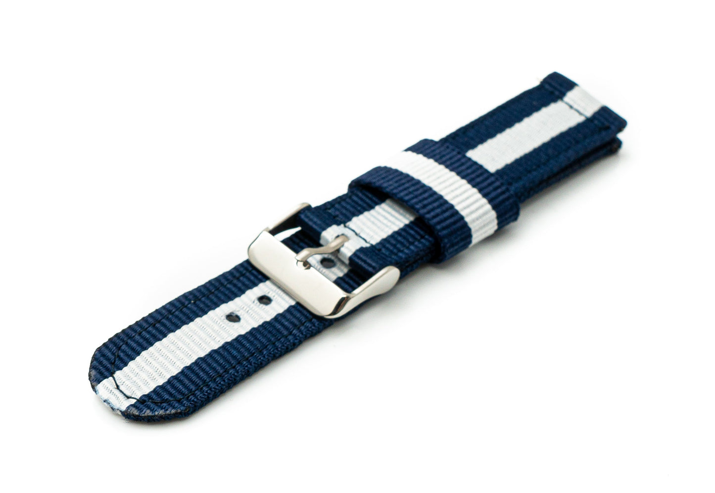 SYSTEM-S 20 mm nylon strap for Samsung Galaxy Watch 4 Smartwatch in blue and white