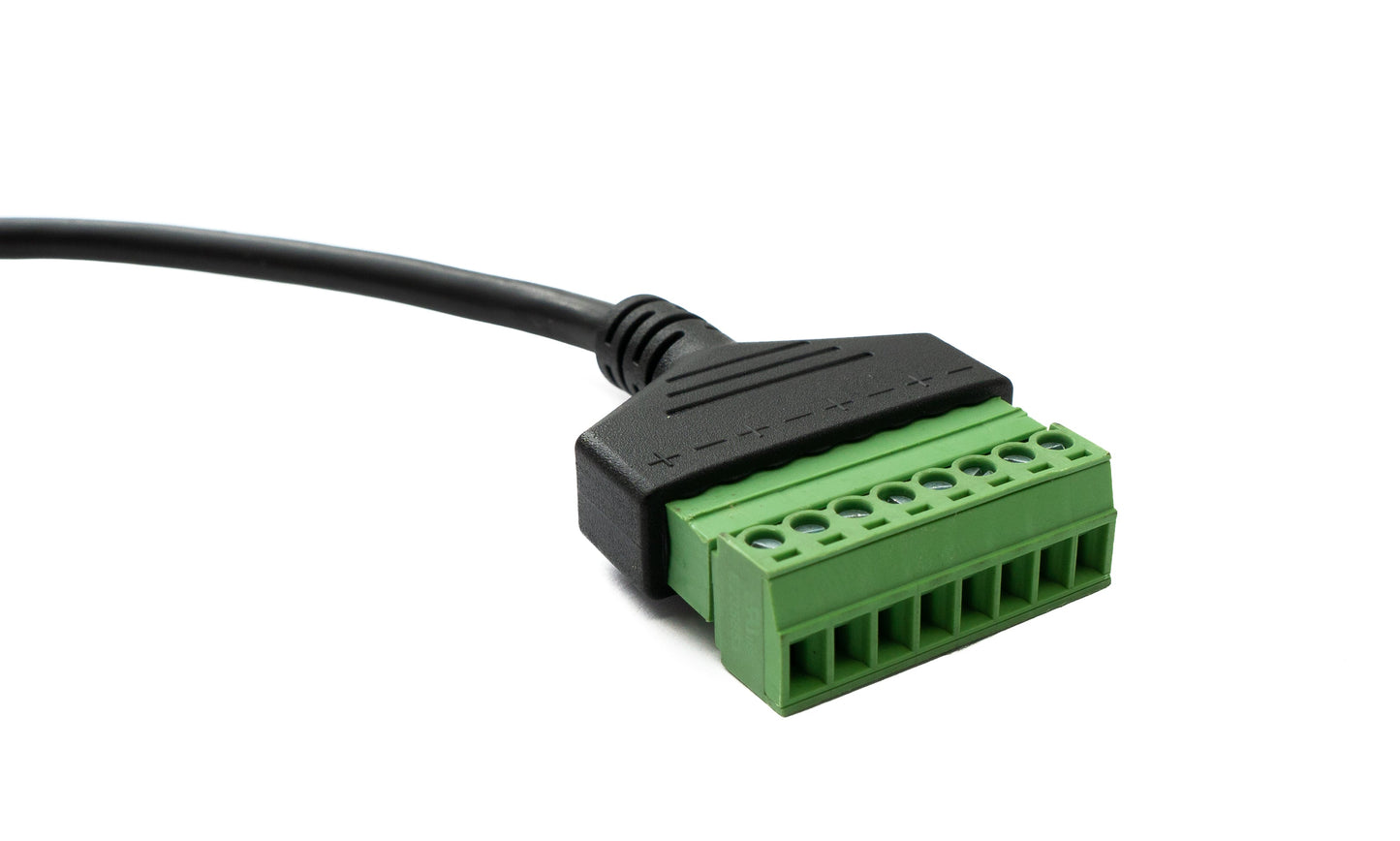 SYSTEM-S LAN snúra 30 cm RJ45 tengi í 8 pinna tengiklemma í svörtu