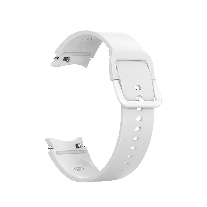 SYSTEM-S 20 mm sílikonól fyrir Samsung Galaxy Watch 5 4 snjallúr í hvítu