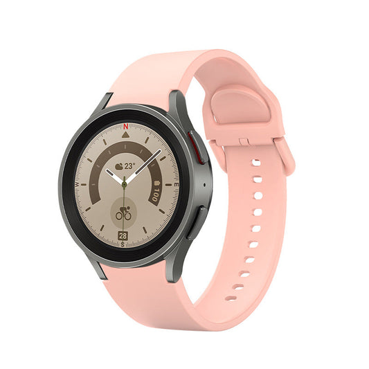 SYSTEM-S 20 mm sílikonól fyrir Samsung Galaxy Watch 5 4 snjallúr í bleiku