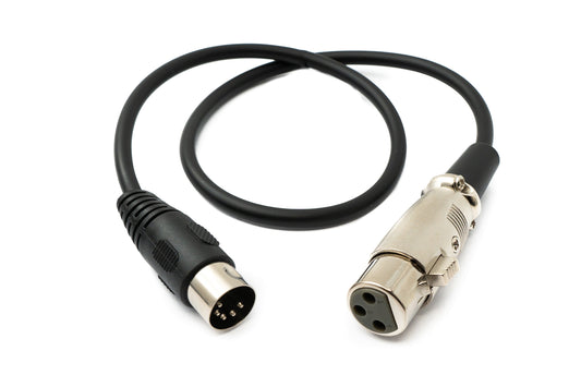 SYSTEM-S Hljóðsnúra 50 cm XLR 3 pinna tengi í DIN 5 pinna tengi í svörtu