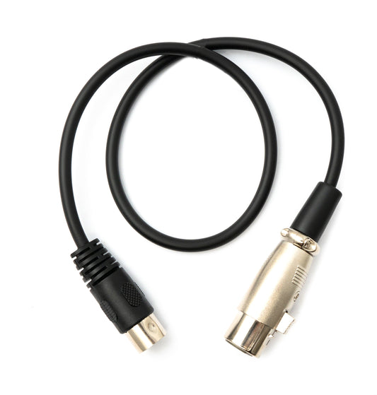 SYSTEM-S Hljóðsnúra 50 cm XLR 3 pinna tengi í DIN 5 pinna tengi í svörtu