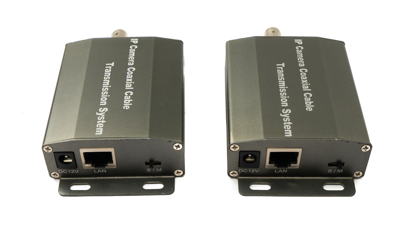 SYSTEM-S UTP IP senditæki sett LAN RJ45 til BNC koax snúru í svörtu